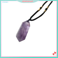 Cod| Mặt dây chuyền hình lục giác chấm dứt đôi thạch anh tím giả Vòng cổ chữa bệnh điểm