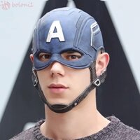 [Cod] Mũ đội đầu Captain America, 3D có nắp cằm Trang phục hóa trang Captain America, Đạo cụ hóa trang Công lý cao su ngộ nghĩnh Mũ nón Marvel cổ điển Đạo cụ Cosplay