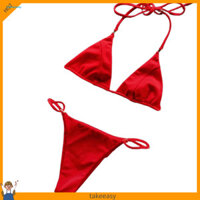 (Cod) Push-up Back Bandage Bikini Bộ Hai Miếng Dây Micro Tam Giác Áo Ngực Eo Thấp Thông Đồ Bơi Cho Mùa Hè