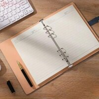[Cod] Sổ tay lá rời, Vòng khóa trang lót A5 Notepad, Nhật ký tạp chí chất kết dính dày bằng da PU dày cổ điển