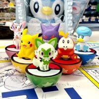 [Cod] Tượng hành động Gengar, Cốc Fuecoco Sylveon Pikachu, Đồ chơi trẻ em Búp bê PVC Tượng dễ thương Ngồi theo hàng Đồ chơi mô hình Spratito Trang trí nội thất