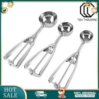 [Cod]✪3 Cái / bộ Thép Không Gỉ Kem Bóng Thìa Chống Dính Chống Đóng Băng Công Thái Học Lò Xo Tay Cầm Máy Rửa Bát An Toàn Hạng Nặng Muỗng Trái Cây