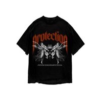 【COD】Áo thun in hình unisex nam nữ teeholic cotton cao cấp phong cách retro y2k thiên thần hộ ệnh màu đen trắng THS27112