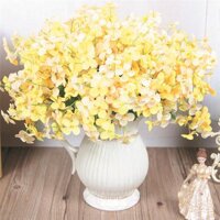 【COD/Buy 3 get free shipping】Butterfly artificial flower home decoration silk flower winter jasmine plastic decoration fake flower bouquet Blue