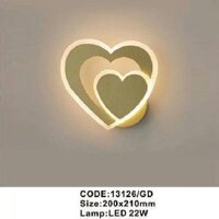 CODE: 13126/GD: Đèn gắn tường LED - KT: Ø200mm x H210mm - Đèn LED 22W