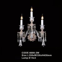 CODE: 6608 - 3W: Đèn Gắn tường Phale nến 3 bóng - KT: L350mm x W230mm x H430mm - Đèn LED 3W + Bóng đèn nến E14 x 3 bóng