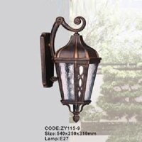 CODE: ZY115-9: Đèn gắn tường ngoài trời - KT: 540mm x 250mm x 310mm - Đèn E27 x 1 bóng