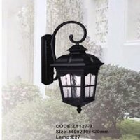 CODE: ZY127-9: Đèn gắn tường ngoài trời - KT: 540mm x 230mm x 320mm - Đèn E27 x 1 bóng