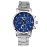 【COD】Fashion Men Analog Watch Stainless Steel Band Alloy Case Wristwatch - intl [bonus]