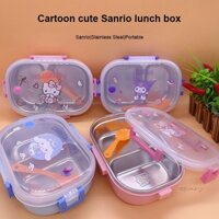 COD🔮🔮Hộp cơm trưa hai ngăn bằng thép không gỉ Phim hoạt hình Hộp cơm trưa Sanrio dễ thương Hộp cơm Bento kín