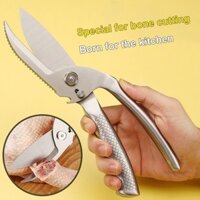 COD🔮🔮Kéo inox nguyên khối cắt xương gà cao cấp, thái thịt, cạo vẩy cá, mở bia, đa chức năng