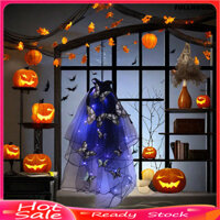 [Cod]❄Led Đầu Lâu Gothic Hairveil Dạ Quang Băng Đô Veil Kẹp Tóc Với Bướm Nữ Ma Đảng Mũ Cho Halloween Cosplay Sự Kiện