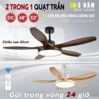 【COD】quạt trần không 3 LED màu dc quạt trần phòng khách quạt trần đèn