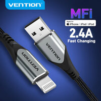 【COD】Vention Cáp USB 2.0 A to Lightning Cáp sạc nhanh 2.4A được chứng nhận MFi Cáp sạc nhanh 480Mbps cho iPhone iPad iPod Cáp USB 2.0 A to Lightning Gary