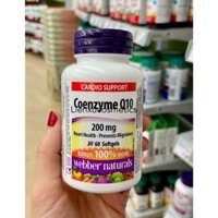 Coenzyme Q10 Webber Naturals 200mg,hộp 60 viên soft gels- xuất sứ Canada