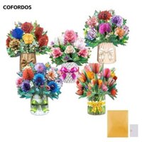 Cofordos 1 Bộ Thiệp Mời Tiệc, Bàn Hiển Thị Lớn 13,8 Inch Thiệp Ngày Lễ, Bó Hoa 2025 Ba Chiều Có Thể Gập Lại Thiệp Handmade Quà Tặng Sinh Nhật
