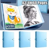 Cofordos 1 Cái Thư Mục Album Ảnh, Túi A3 / 8K Tranh Lưu Trữ, Tranh Dung Tích Lớn Bền Đẹp 60 Trang Sắp Xếp Dữ Liệu Văn Phòng Trường Học