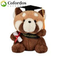 Cofordos Cử nhân Raccoon Đồ chơi sang trọng, Nhồi bông Bác sĩ học thuật Cap Búp bê gấu trúc, Vườn thú Gấu Búp bê Cử nhân Mũ mềm dễ thương Procyon Lotion Búp bê động vật Quà tặng tốt nghiệp