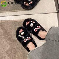 Cofordos Dép Mèo COFORDOS Kitty, Dép Lông Tơ Hoạt Hình Xương, Dép Nhung Mềm Mại Mềm Mại Kawaii Ngọt Ngào Kawaii Dép Sang Trọng Nhà