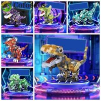 Cofordos Đồ chơi khối xây dựng khủng long phát sáng, Khối khủng long cơ mô phỏng Spinosaurus, Đồ chơi mô hình Tyrannosaurus Triceratops thủ công Velociraptor Quà tặng Halloween