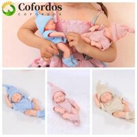 Cofordos Đồ chơi tái sinh cho bé, Búp bê tái sinh silicon Mini Vinyl chống thấm nước, Cảm ứng mềm thực sự bằng silicon mềm giống như thật Búp bê Bebe Quà tặng sinh nhật cho bé gái