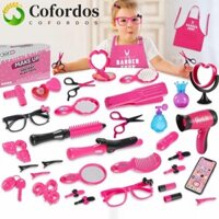 Cofordos Đồ chơi trang điểm trẻ em, Độc quyền cho trẻ em Đồ trang sức bé gái Đồ chơi giả vờ, Tạp dề đồ chơi làm tóc Đồ chơi nhập vai thú vị Đồ chơi mặc đồ cho bé gái