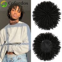 Cofordos Dreadlock Tóc Topper Tóc Giả, Móc Bím Tóc Giả Afro Locs Bện Tóc Giả, Bện Nửa Tóc Giả Đóng Cửa Kẹp Mềm Tóc Giả Ngắn Dreads Dành Cho Nam Nữ