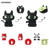 Cofordos Gối Cổ Có Thể Thay Đổi, Máy Bay Ô Tô Chim Cánh Cụt Mèo Đen Gối Cổ Du Lịch,,, Gối Hỗ Trợ Cổ Hình Chữ U 2 Trong 1 Đa Năng Cắm Trại Đi Bộ Đường Dài