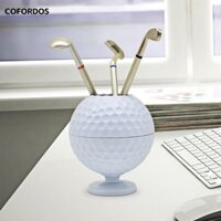 Cofordos Golf Ball Pen Pencil Holder, ABS Văn Phòng Để Bàn Trang Trí Golf Ball Pen Holder, Hộp Tăm Mini Trắng Chất Lượng Cao Trang Trí Máy Tính Để Bàn
