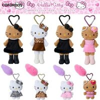 Cofordos Hello Kitty Mặt Dây Chuyền, Khóa Tình Yêu Búp Bê Mèo Sanrio Móc Khóa, Thời Trang PP Cotton Sang Trọng Búp Bê Mặt Dây Chuyền Túi Phụ Kiện