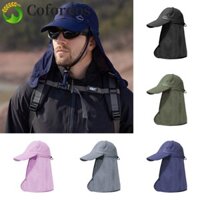 Cofordos Man Sun Hat, Mặt nạ lưới chống nắng Mũ xô kem, Vành rộng thời trang Khăn choàng có thể tháo rời thoáng khí Vỏ mùa hè Mũ che mặt đi bộ đường dài