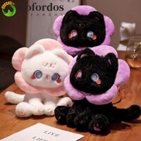 Cofordos Mèo Con Búp Bê Nhồi Bông, Anime Động Vật Vòng Hoa Mèo Đồ Chơi Sang Trọng, Hoạt Hình Đệm Ô Tô Màu Đen Lông Tơ Mềm Mại Hoạt Hình Hoa Mèo Trang Trí Phòng Búp Bê