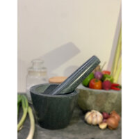 Cối  Chày Đá Xanh Nguyên Khối  Mẫu Đánh Bóng