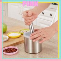 Cối Chày Inox 304, Chày giã kèm Nắp Đậy Đúc Nguyên Khối, Chày Cối Đâm Tiêu