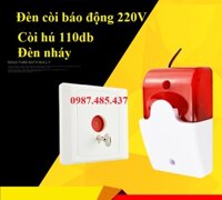Còi đèn báo động 220V, chuông báo cháy hộ liên gia, còi hú + đèn báo