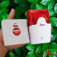 Còi hú báo động không dây từ xa chớp đèn cảnh báo APLUS KC-SOS(01) (nút và còi hú đều dùng pin)(Còi hú báo động inh ỏi lớn 120dB, có đèn chớp)