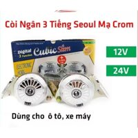 Còi ngân 3 tiếng Hàn Quốc điện 12v,24v lắp xe con xe tải.
