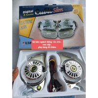 Còi ngân 3 tiếng màu bạc cao cấp 12v 24v  ô tô , xe máy âm thanh to