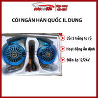 Còi ngân, kèn ngân hàn quốc cho ô tô xe máy 3 tiếng IL DUNG Hàn Quốc điện áp 12V/24V