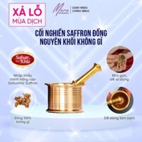 Cối nghiền Saffron, cối giã nhuỵ hoa nghệ tây Đồng nguyên khối không gỉ