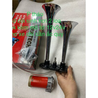 còi sinh hơi 2 loa inox,bộ còi tạo hơi inox kèm mô tơ cho xe 12v 24v chỉ cần ắc quy