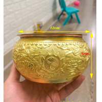 Cơi Trầu Gò Tay Thủ Cồng Hàng Dầy Song Long Chầu Nguyệt Bằng Đồng Thau Nguyên Chất Loại Đẹp