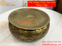 Cơi Trầu Hoa Văn Trống Đồng Bằng Đồng Hun ĐK 18cm