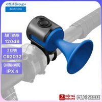 Còi xe đạp, chuông cảnh báo điện mini EH2 120dB âm thanh lớn, chống nước IPX4 gắn tay lái/ ghi đông xe đạp MLH(màu xanh)