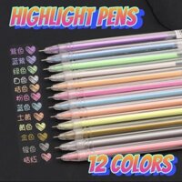 [Coisíní] Ins Tranh Học Sinh Đặc Biệt Nổi Bật Pastel Gel Bút Notebook Bút Gel Vàng Trắng Bạc Bút Màu DIY Blac