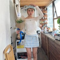 Cokie.typo - Váy caro xanh