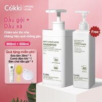 Cokki [Quà tặng miễn phí] Dầu gội chống rụng tóc 900ml+Dầu xả 500ml để tăng trưởng tóc và giảm gàu. Bảo vệ tóc bằng dầu gội và dầu xả