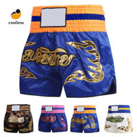 Col _ Muay Thái Quyền Anh Quần Short Trẻ Em Người Lớn Nữ Nam Tập Luyện Chiến Đấu Kickboxing Thân Cây Co Giãn Rộng Thắt Lưng Thêu Họa Tiết Đấm Bốc Quần Short