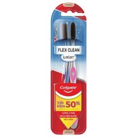 Colgate Bộ Bàn Chải Đánh Răng Colgate Flex Clean Charcoal Twin Slim Soft Mềm Mại 2 Cây