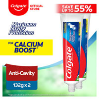 Colgate Maximum Cavity Protection Great Regular Flavor Kem Đánh Răng Gia Đình Chống Vavity 132g Gói Đôi